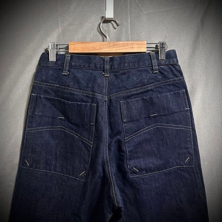 Armani jeans 義大利製 古著工裝褲 高腰錐形牛仔褲 口袋工作丹寧長褲 vintage indigo nu forms-4