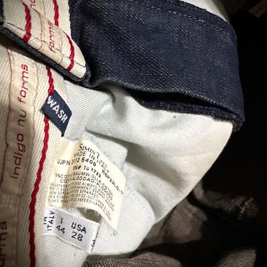 Armani jeans 義大利製 古著工裝褲 高腰錐形牛仔褲 口袋工作丹寧長褲 vintage indigo nu forms-6