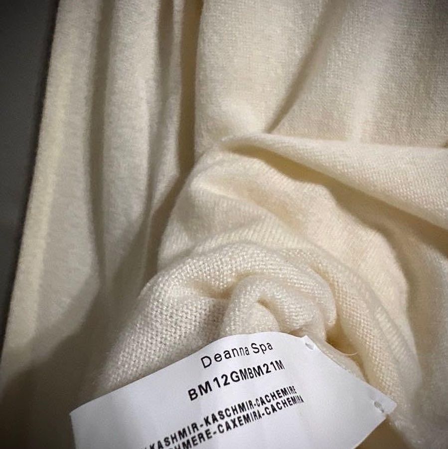 Armani collezioni cashmere 喀什米爾羊毛米色罩衫 毛衣外套 女 XL-3