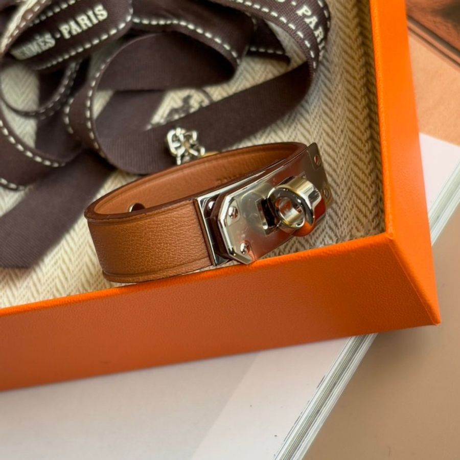 ::HERMES:: Kelly Glove Clip棕色銀釦凱莉手套夾 手套釦-0