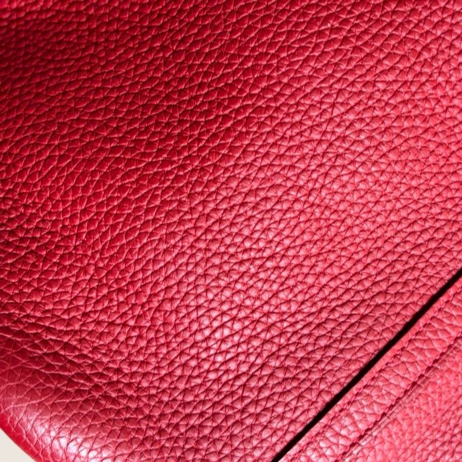 ::HERMES:: 🄾 方塊O刻 PICOTIN 22紅色牛皮銀釦手提包 菜籃子-17
