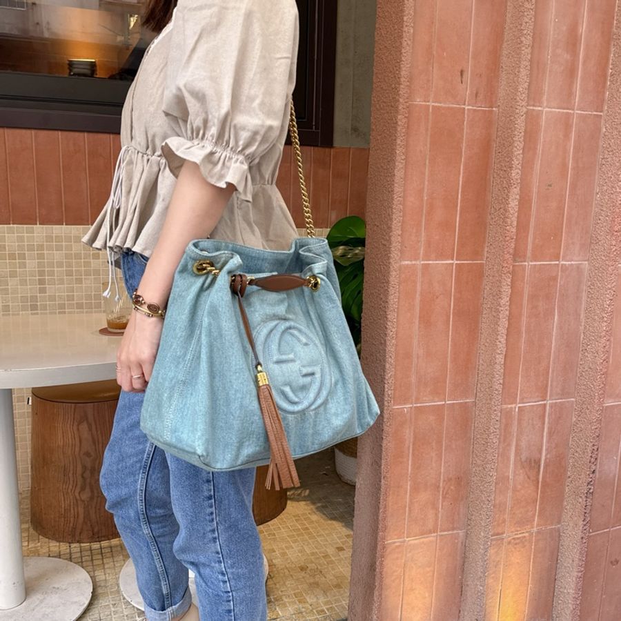 Gucci Denim Soho Interlocking Totebag 牛仔布隨性慵懶感托特包-3