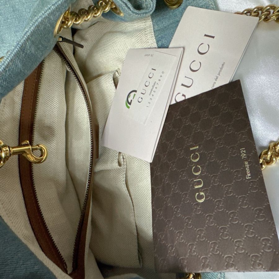 Gucci Denim Soho Interlocking Totebag 牛仔布隨性慵懶感托特包-12