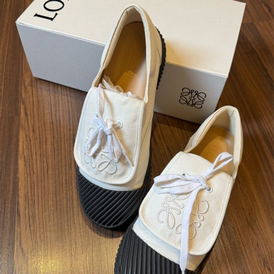 LOEWE帆布餅乾鞋-0
