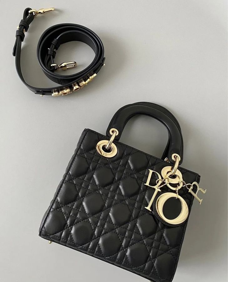 Lady Dior My ABCDior 手袋 黑色 Cannage 藤格紋圖案羊皮-0