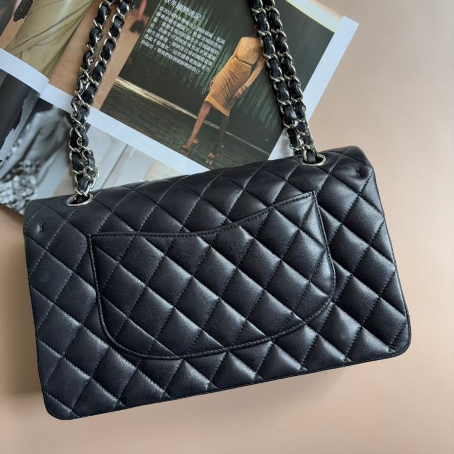 ::CHANEL:: CLASS FLAP 25 CF25 黑羊皮銀釦 COCO25-9