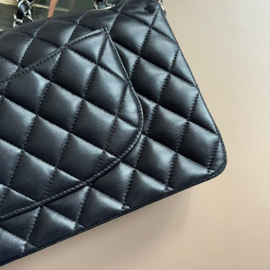 ::CHANEL:: CLASS FLAP 25 CF25 黑羊皮銀釦 COCO25-14