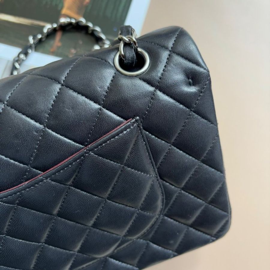 ::CHANEL:: CLASS FLAP 25 CF25 黑羊皮銀釦 COCO25-15