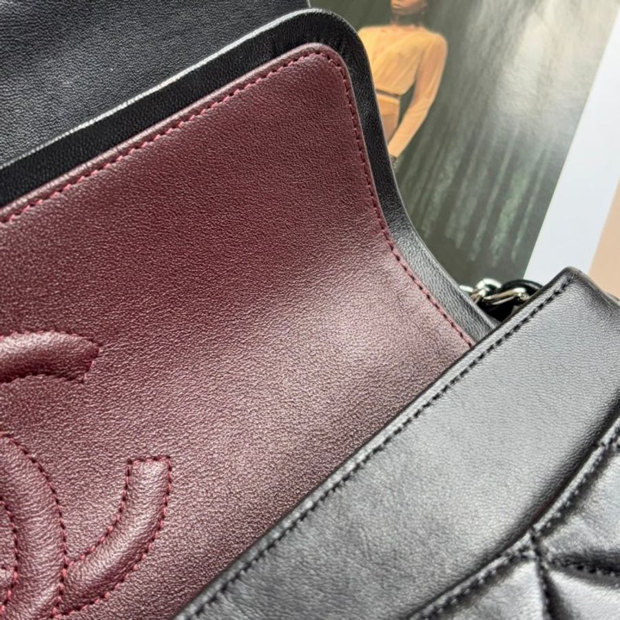 ::CHANEL:: CLASS FLAP 25 CF25 黑羊皮銀釦 COCO25-29