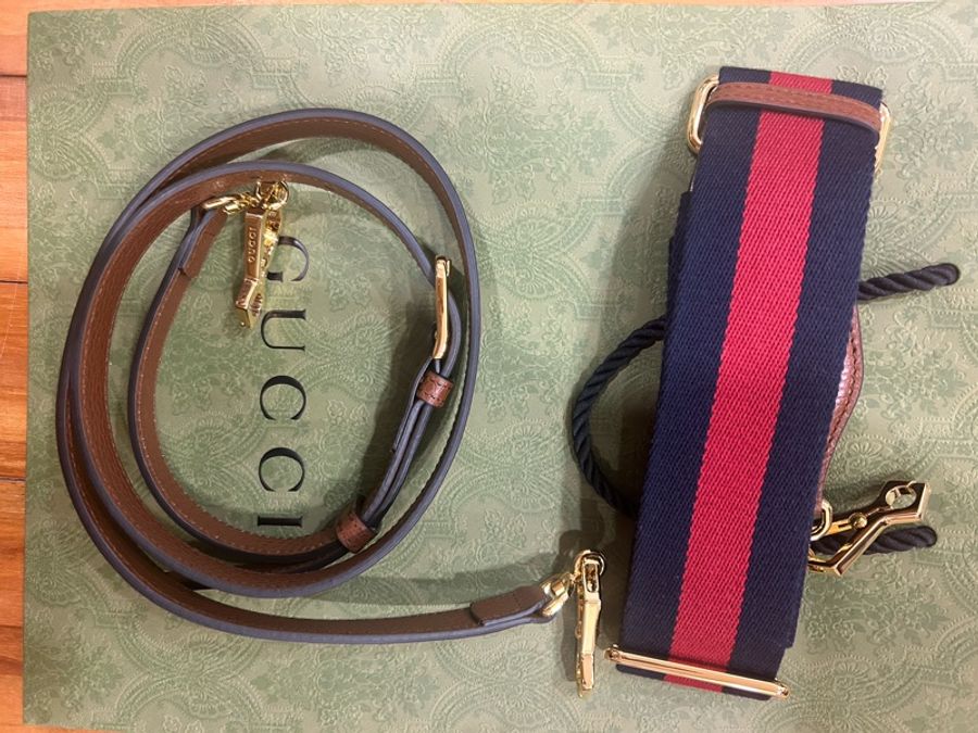 Gucci 1955 mini 雙肩帶 牛仔色(全新/完全沒背過)-7
