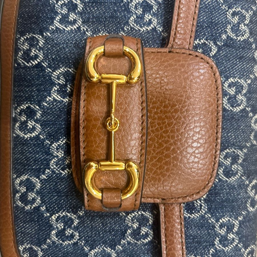 Gucci 1955 mini 雙肩帶 牛仔色(全新/完全沒背過)-15