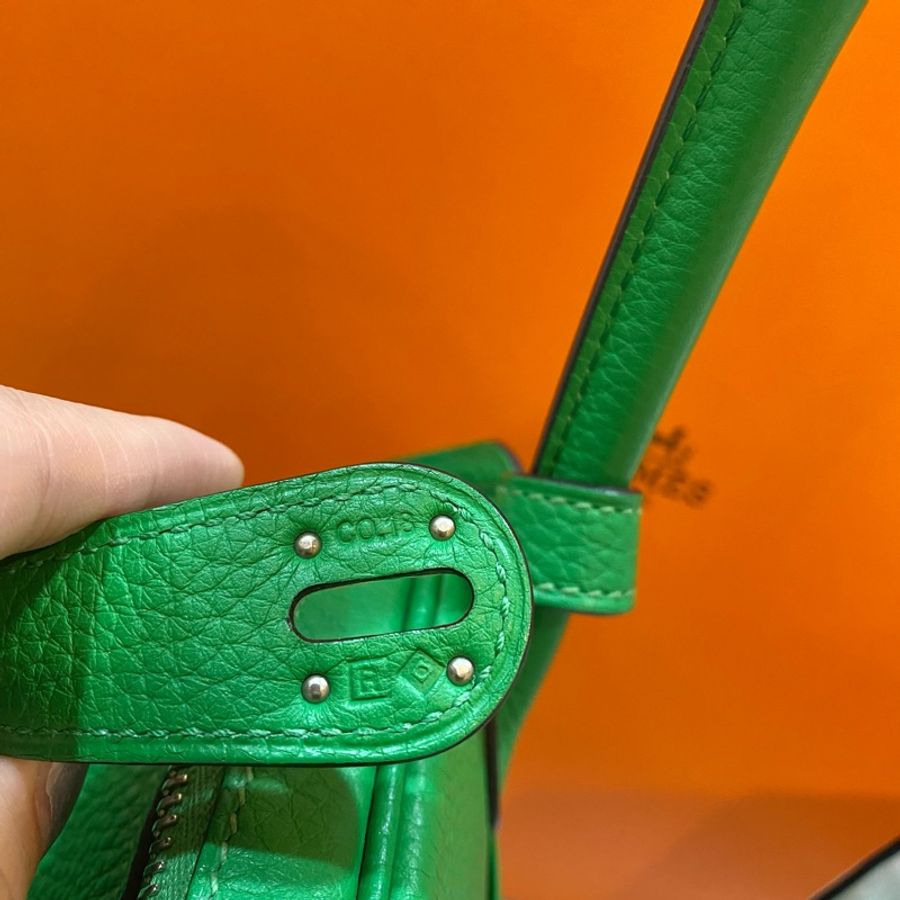 大全套‼️Hermes愛馬仕 Lindy30 1K竹子綠 Togo皮銀扣(送愛包枕)-5