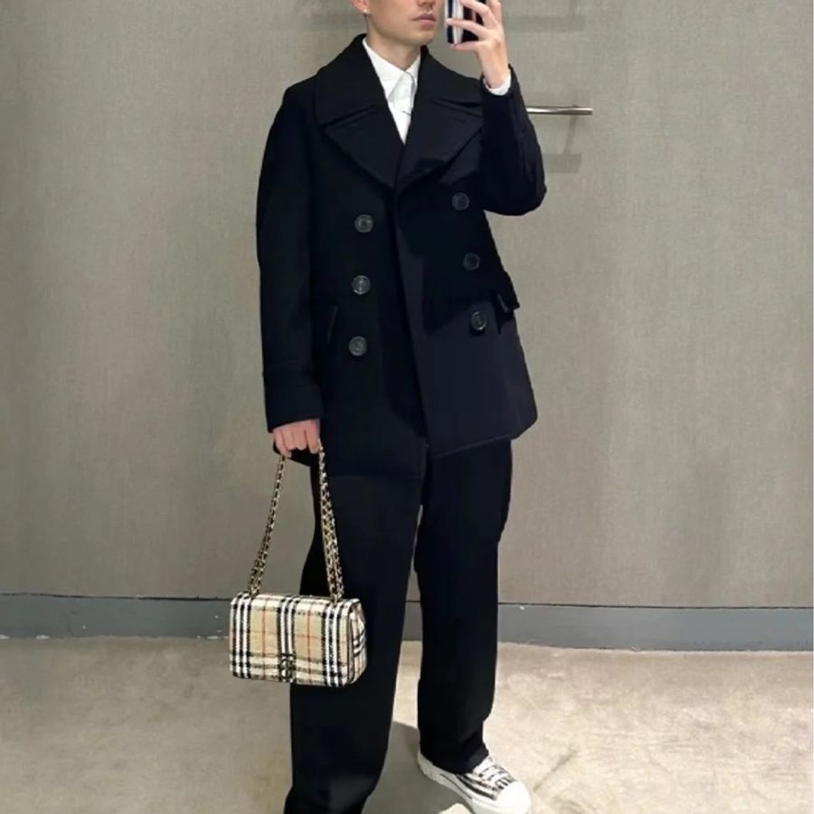 BURBERRY 黑色 羊毛 大衣 大衣外套 風衣外套 長大衣-10