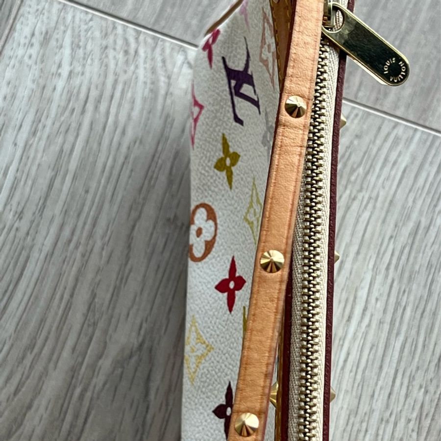 有正品證書,二手真品LV村上隆白三彩大麻將包,歐陽娜娜同款-17