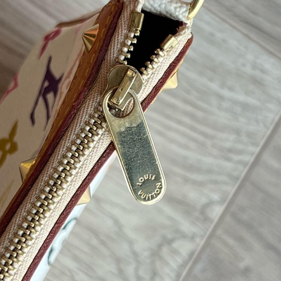 有正品證書,二手真品LV村上隆白三彩大麻將包,歐陽娜娜同款-22