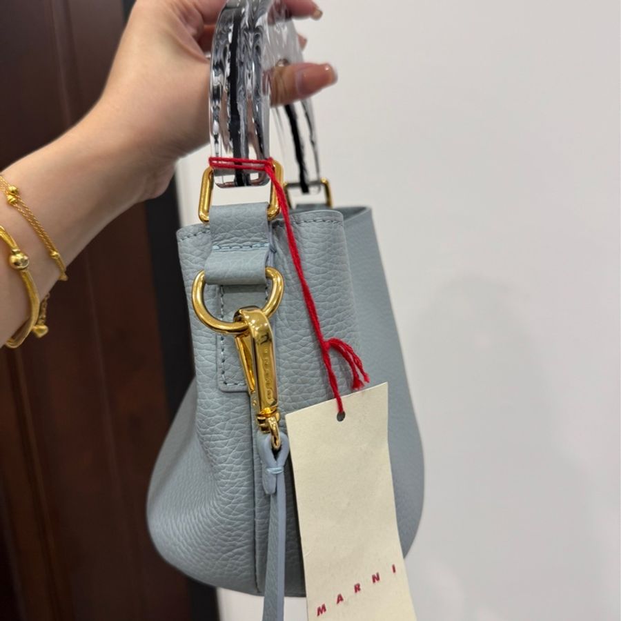 MARNI VENICE mini 威尼斯 水藍 發財包 元寶包 手提包 斜背包 肩背包 側背包-31