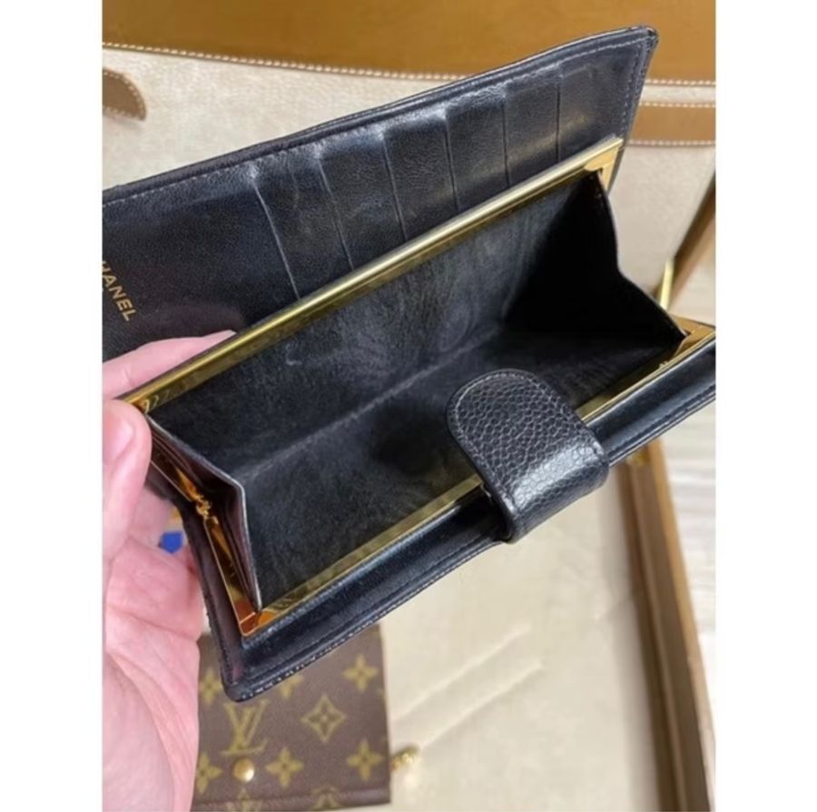 Chanel老香 Vintage 荔枝皮皮夾-3