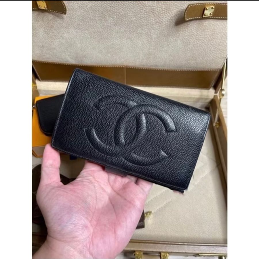 Chanel老香 Vintage 荔枝皮皮夾-5