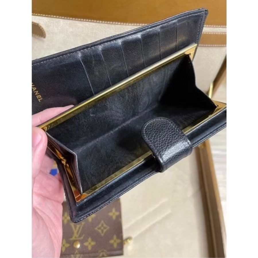Chanel老香 Vintage 荔枝皮皮夾-8