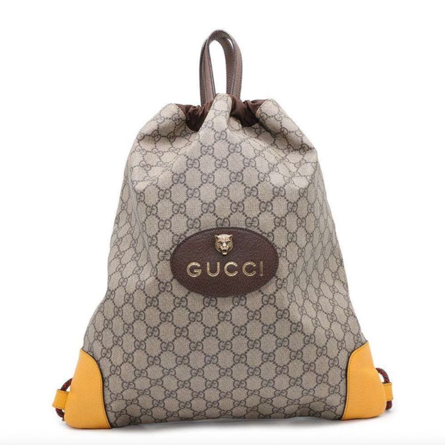 【Gucci聯名款】Gucci X Supreme 抽繩虎頭後背包-0