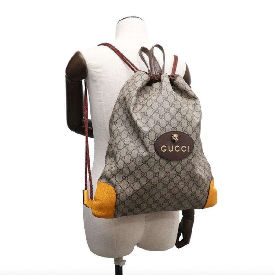 【Gucci聯名款】Gucci X Supreme 抽繩虎頭後背包-3