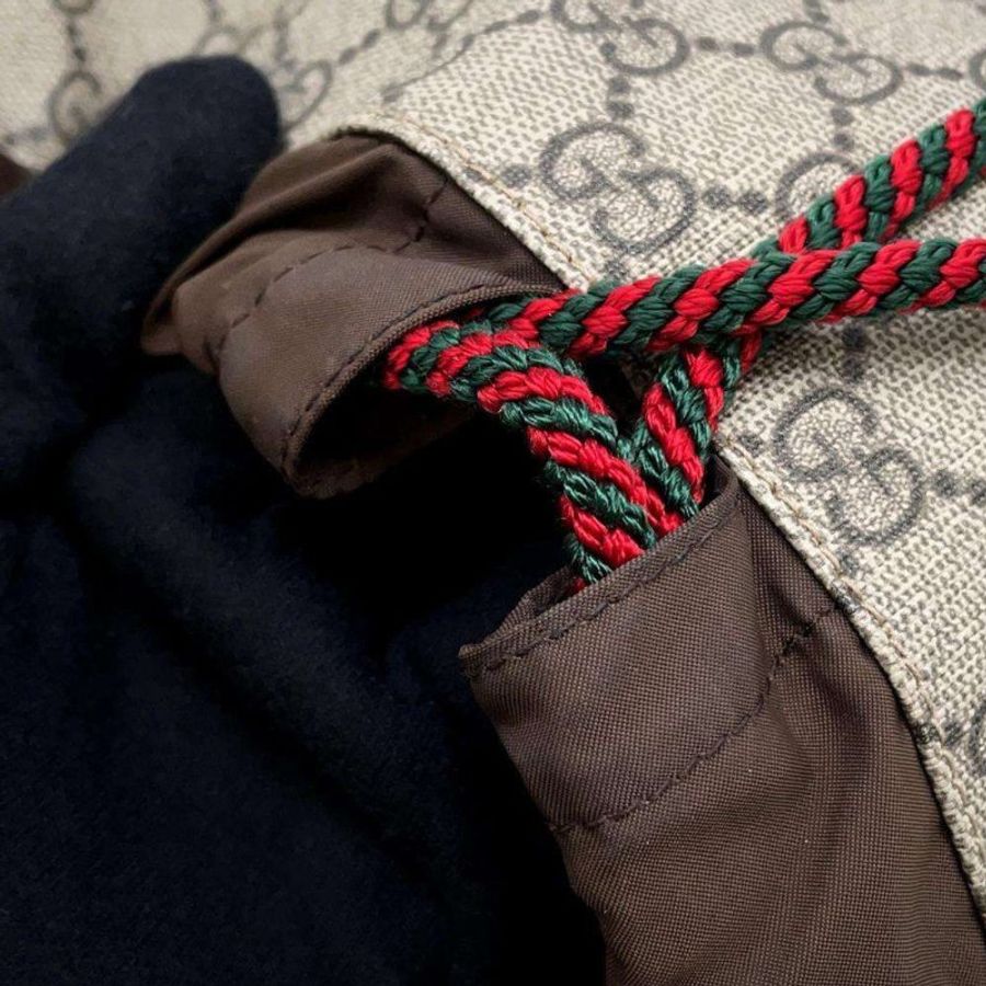 【Gucci聯名款】Gucci X Supreme 抽繩虎頭後背包-8