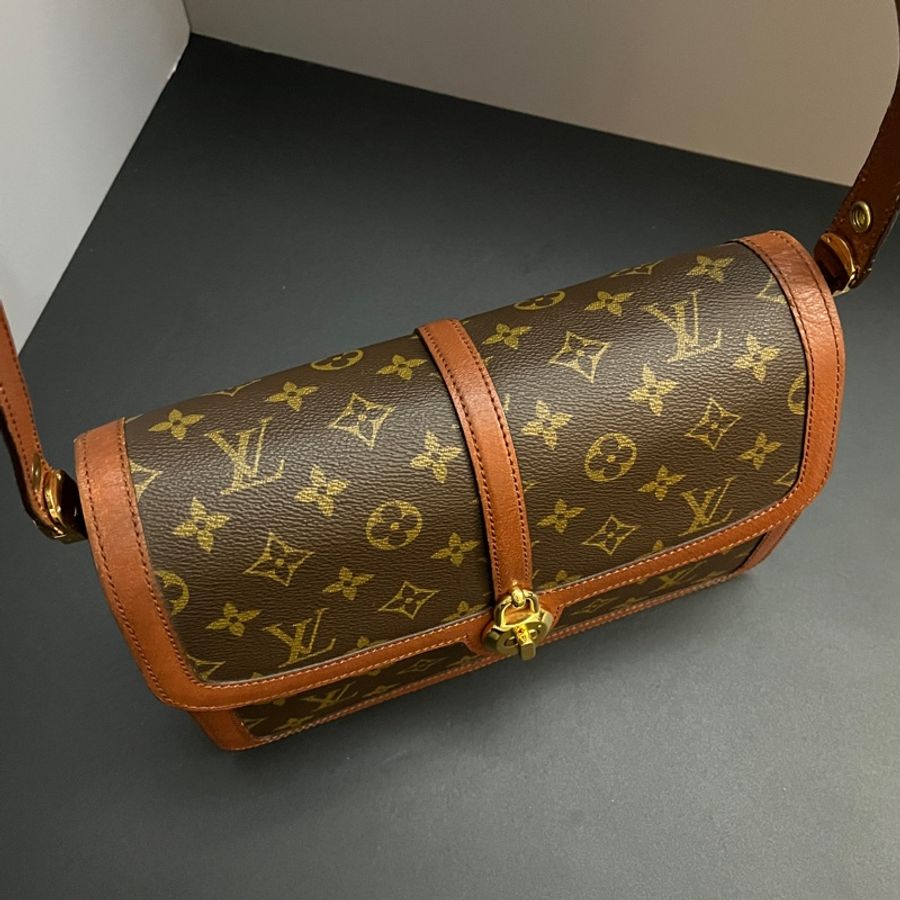 (稀有!) LV 經典老花 旋鈕鎖扣 斜背包+腋下包-8