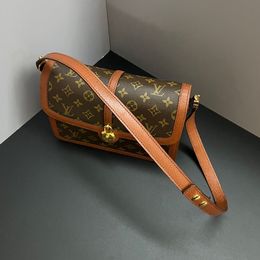 (稀有!) LV 經典老花 旋鈕鎖扣 斜背包+腋下包-10