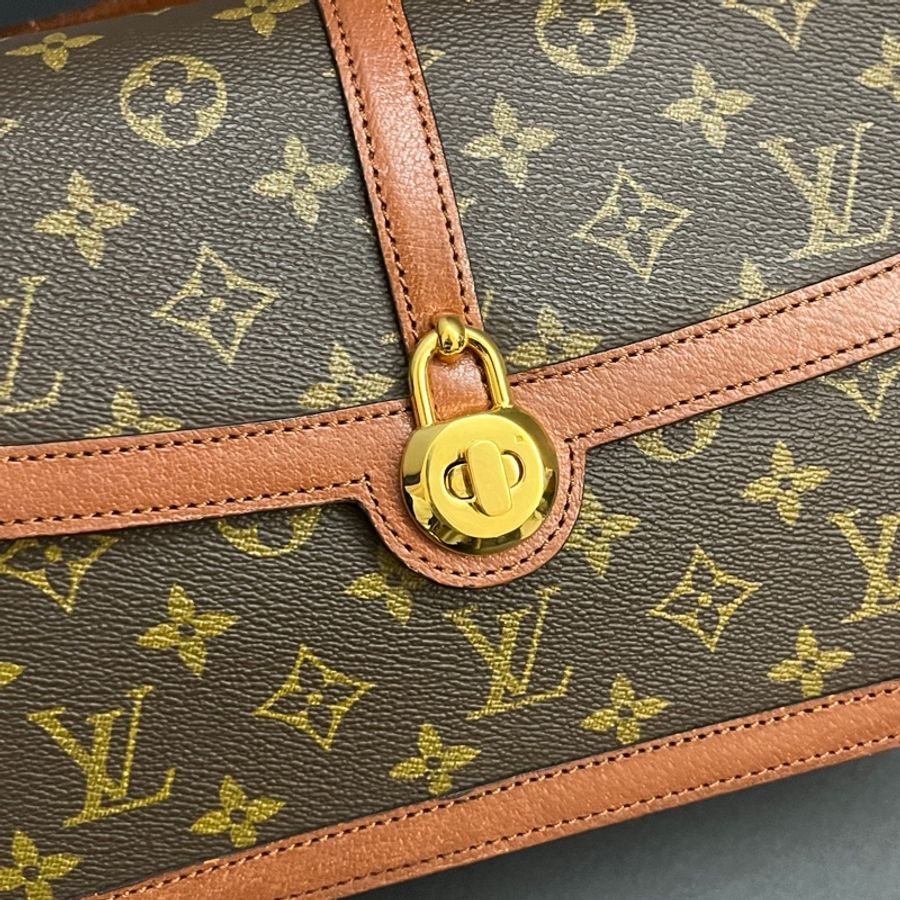 (稀有!) LV 經典老花 旋鈕鎖扣 斜背包+腋下包-21
