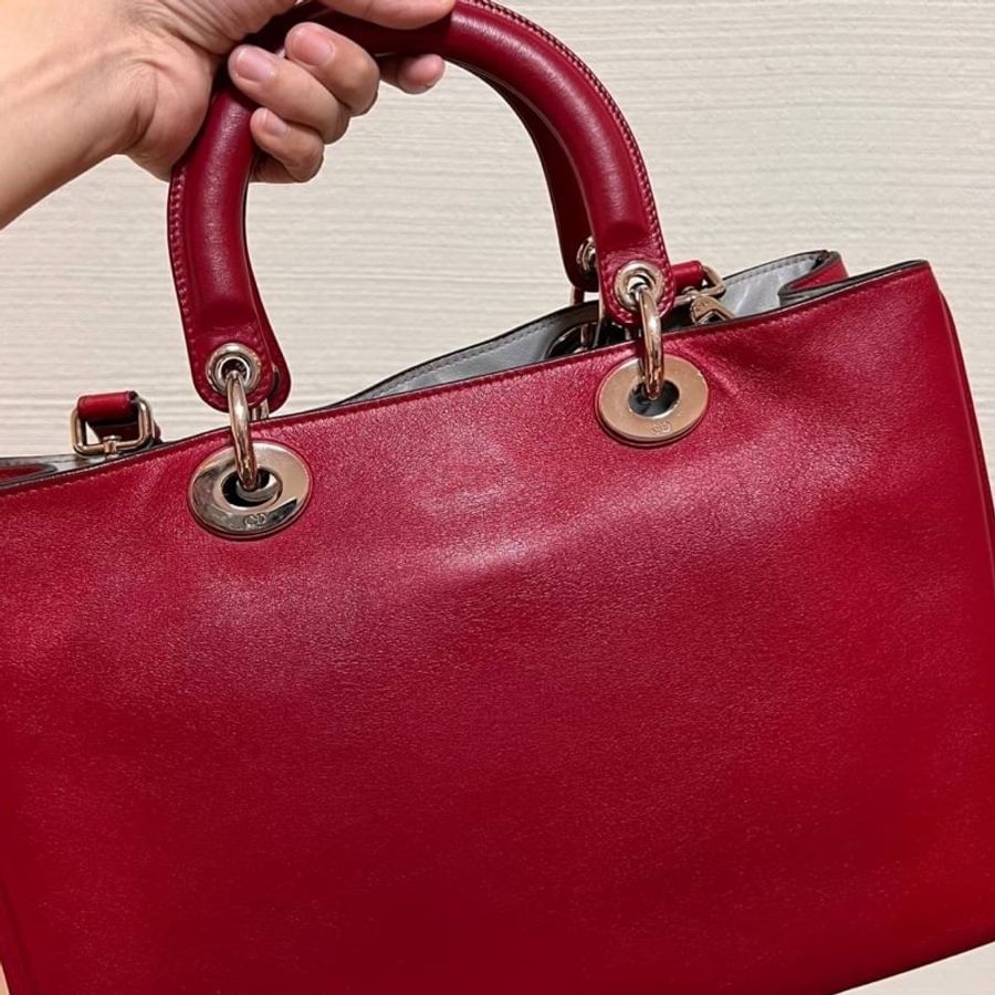 Dior vip diorissimo 紅色 黛妃包 戴妃包 化妝包 肩背包 手提包 斜背包-24