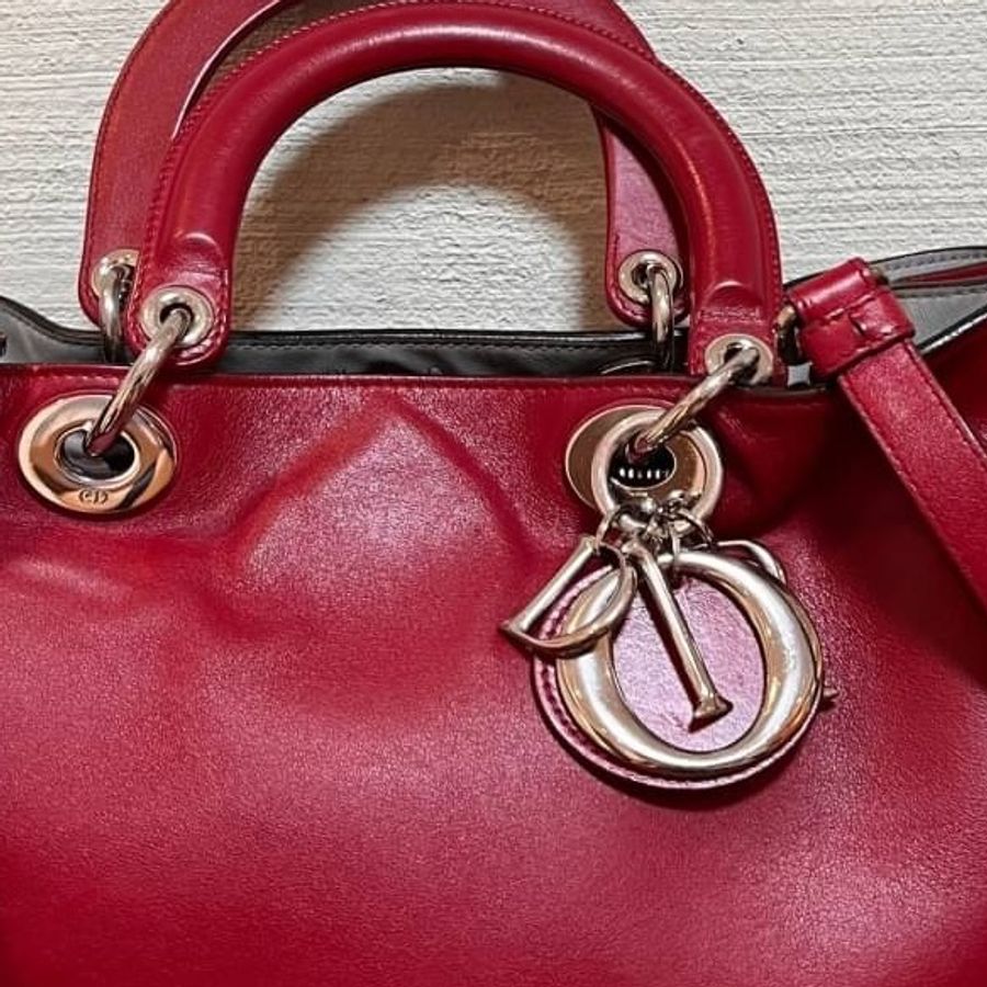 Dior vip diorissimo 紅色 黛妃包 戴妃包 化妝包 肩背包 手提包 斜背包-35