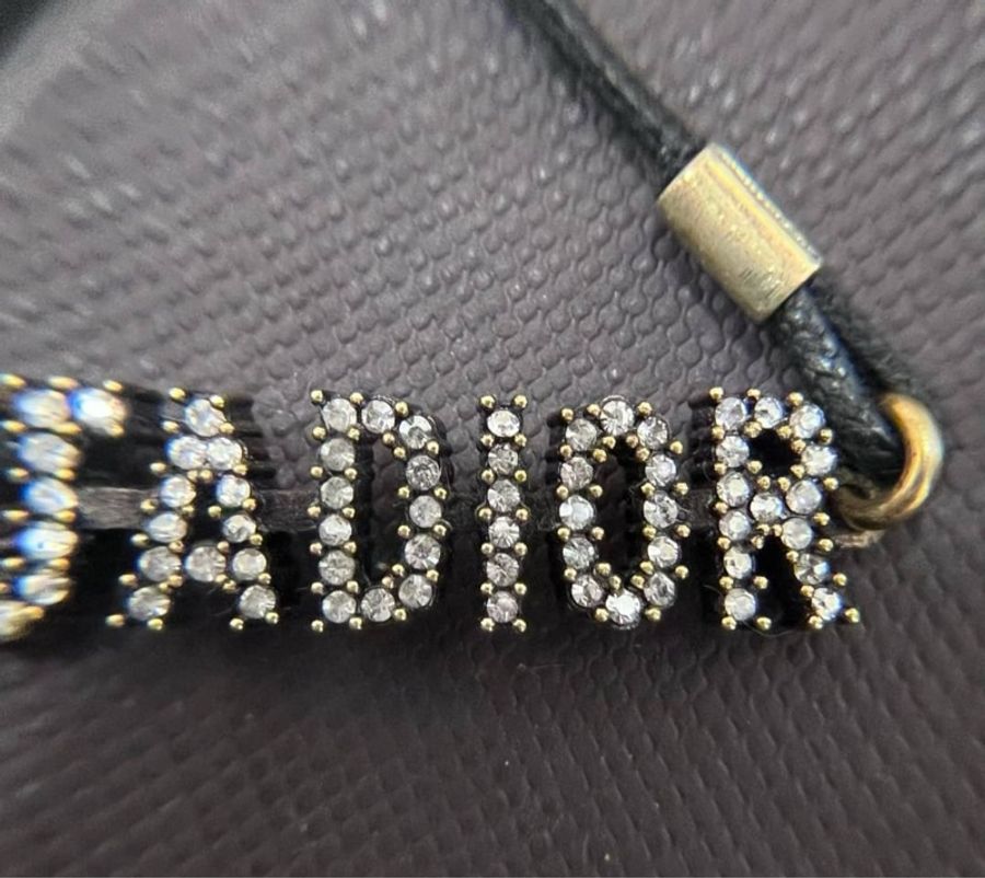 CHRISTIAN DIOR Crystal & Cord J'adior Station Bracelet 手繩 手環 手鍊 手圈-9