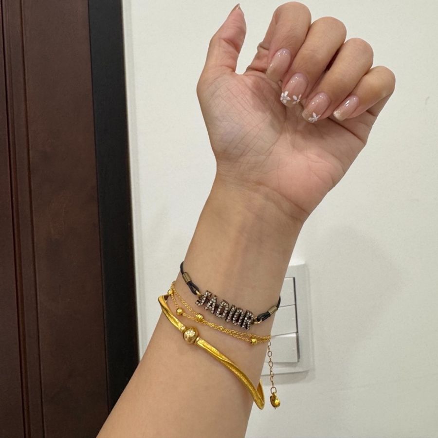 CHRISTIAN DIOR Crystal & Cord J'adior Station Bracelet 手繩 手環 手鍊 手圈-1