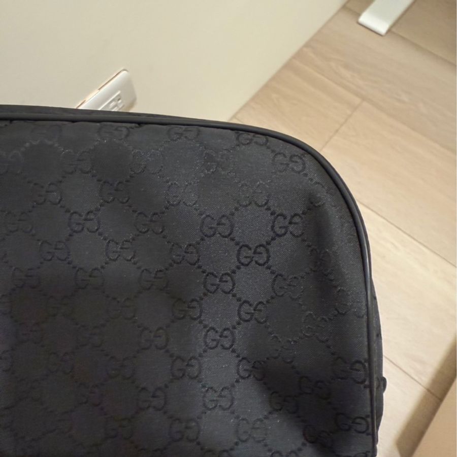 GUCCI 古馳 經典GG LOGO緹花織布胸口包/腰包-5