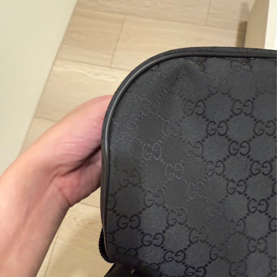 GUCCI 古馳 經典GG LOGO緹花織布胸口包/腰包-6