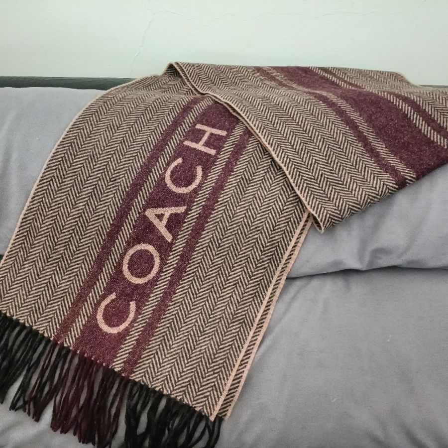 出清COACH 羊毛圍巾 大LOGO-4