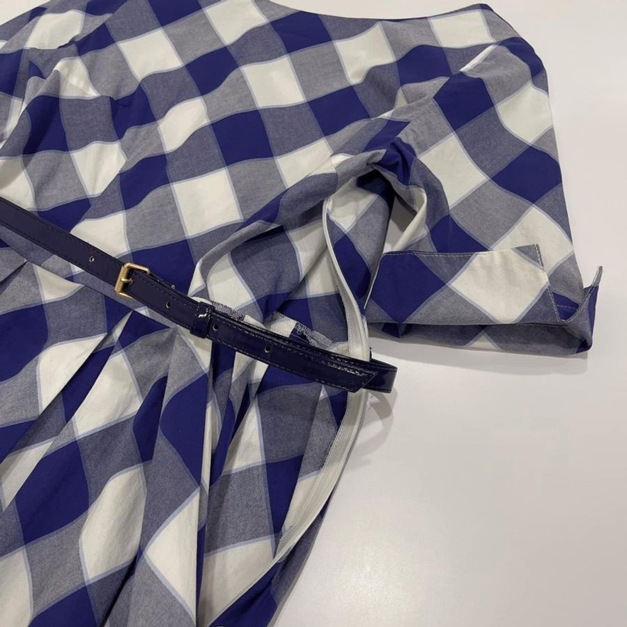 藍標新品牌BLUE LABEL CRESTBRIDGE 格紋腰帶洋裝-3