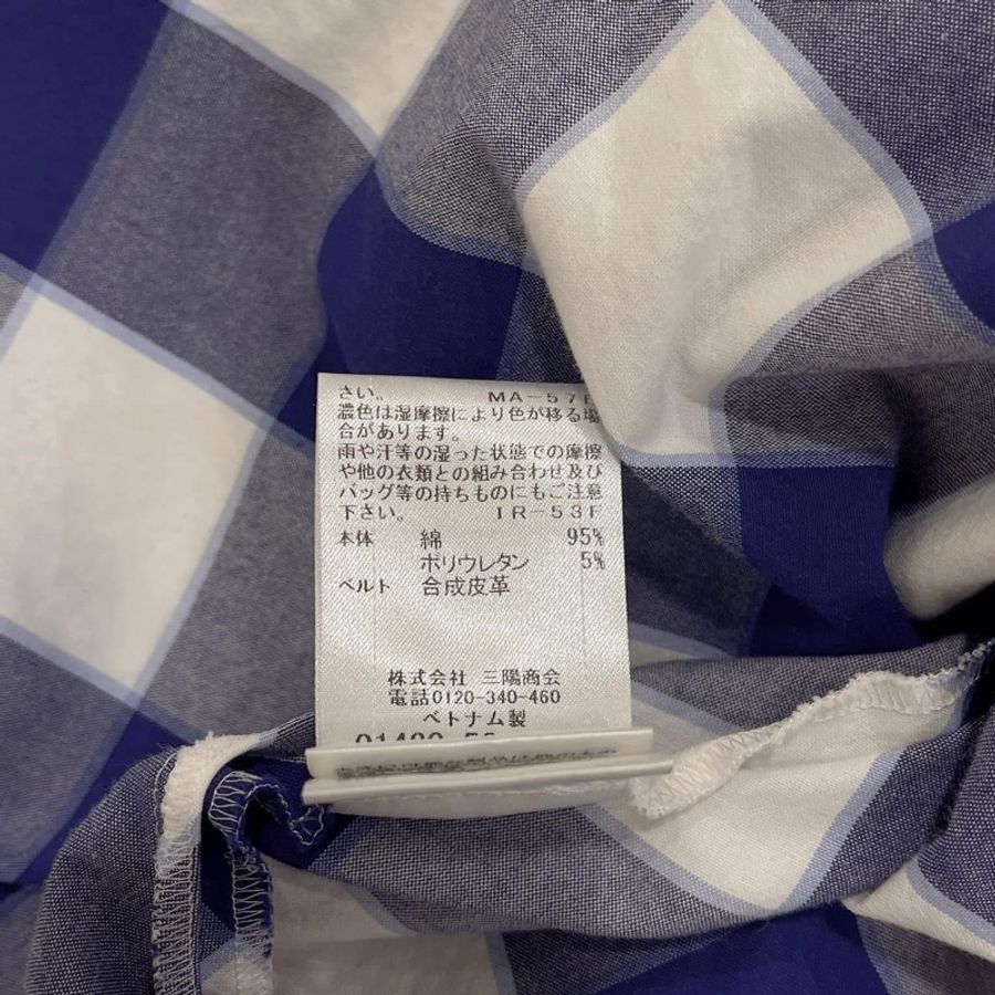 藍標新品牌BLUE LABEL CRESTBRIDGE 格紋腰帶洋裝-9