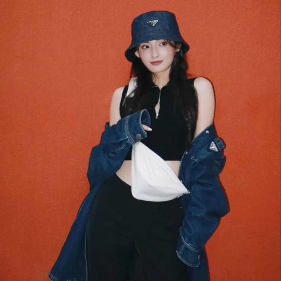 prada 丹寧 牛仔 遮陽帽 漁夫帽 休閒帽 帽子-1