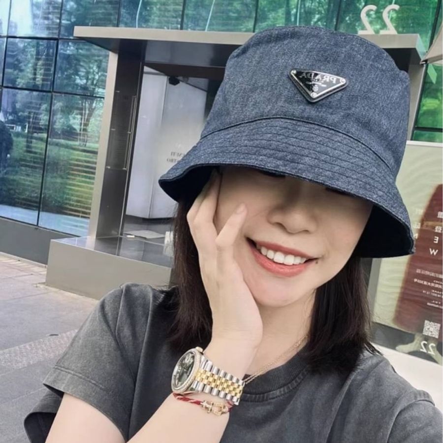 prada 丹寧 牛仔 遮陽帽 漁夫帽 休閒帽 帽子-2