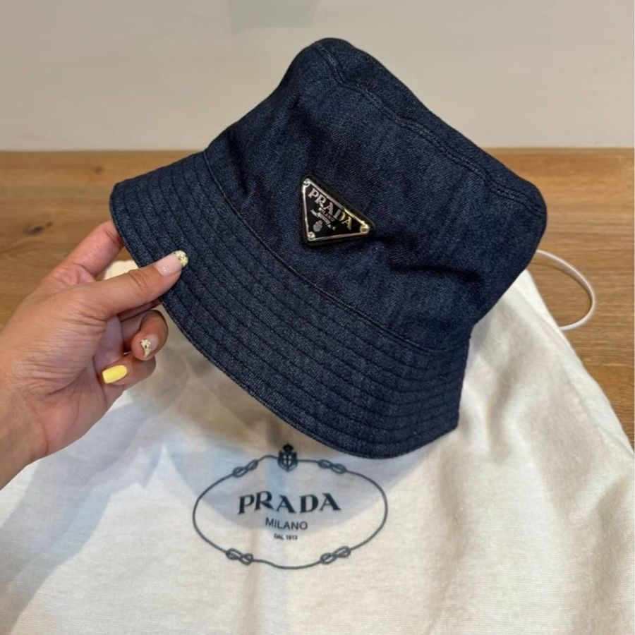 prada 丹寧 牛仔 遮陽帽 漁夫帽 休閒帽 帽子-5