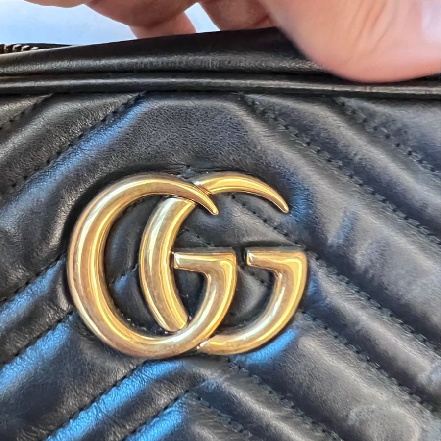 GUCCI 古馳 GG Marmont馬蒙拉鍊肩背包 相機包-7