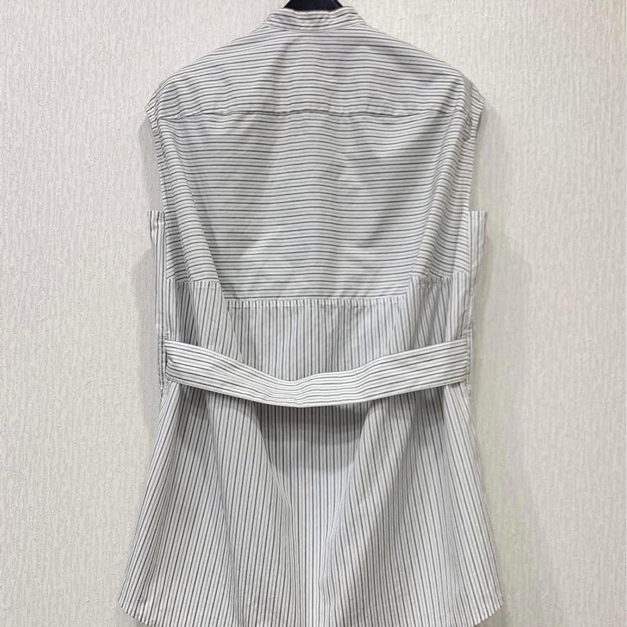 BURBERRY London England 直條紋腰帶長版上衣-2