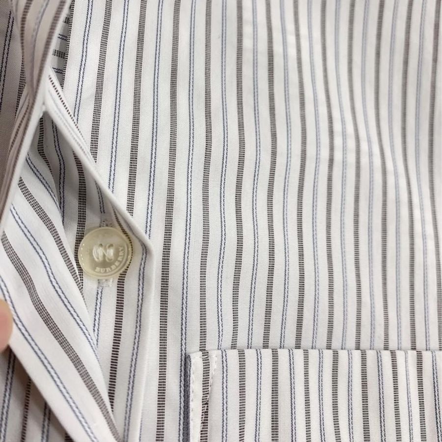 BURBERRY London England 直條紋腰帶長版上衣-4