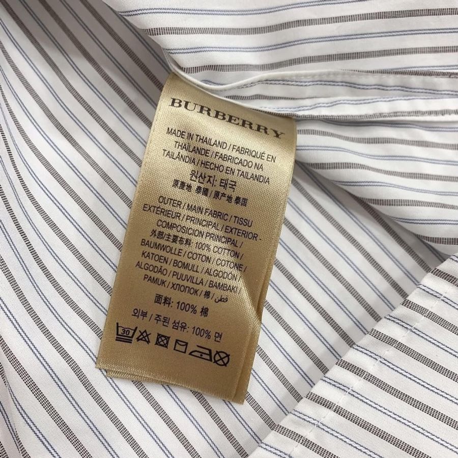 BURBERRY London England 直條紋腰帶長版上衣-9