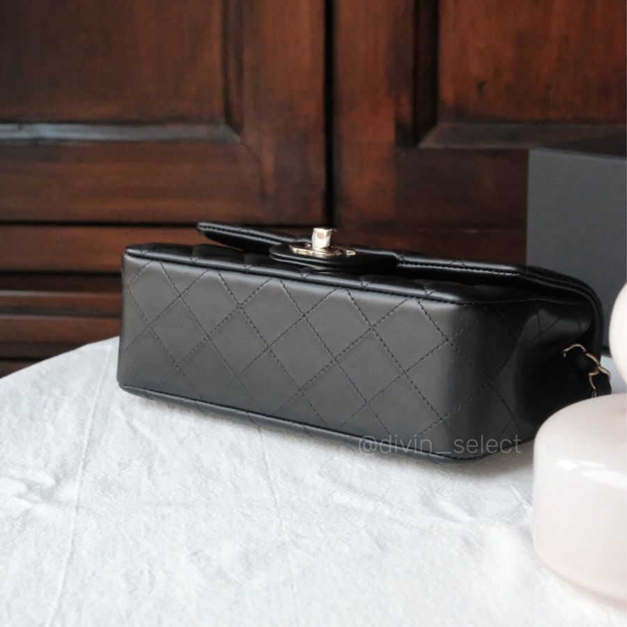 Chanel mini classic flap handbag 20cm 香奈兒黑金mini cf-6