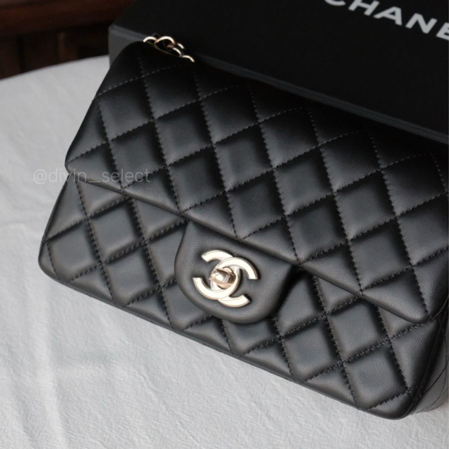 Chanel mini classic flap handbag 20cm 香奈兒黑金mini cf-8