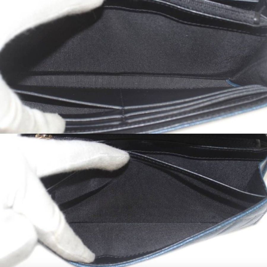【日本二手美品】CHANEL 全牛皮 雙C 長夾-7