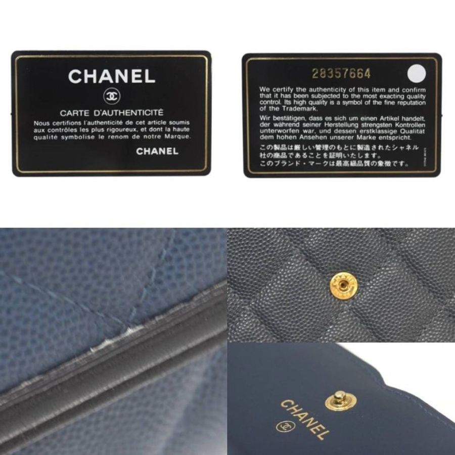 【日本二手美品】CHANEL 全牛皮 雙C 長夾-9