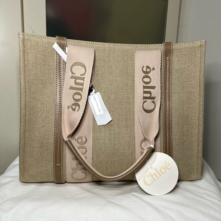Chloe Woody Tote Medium 蒄依托特包中號粉色-1